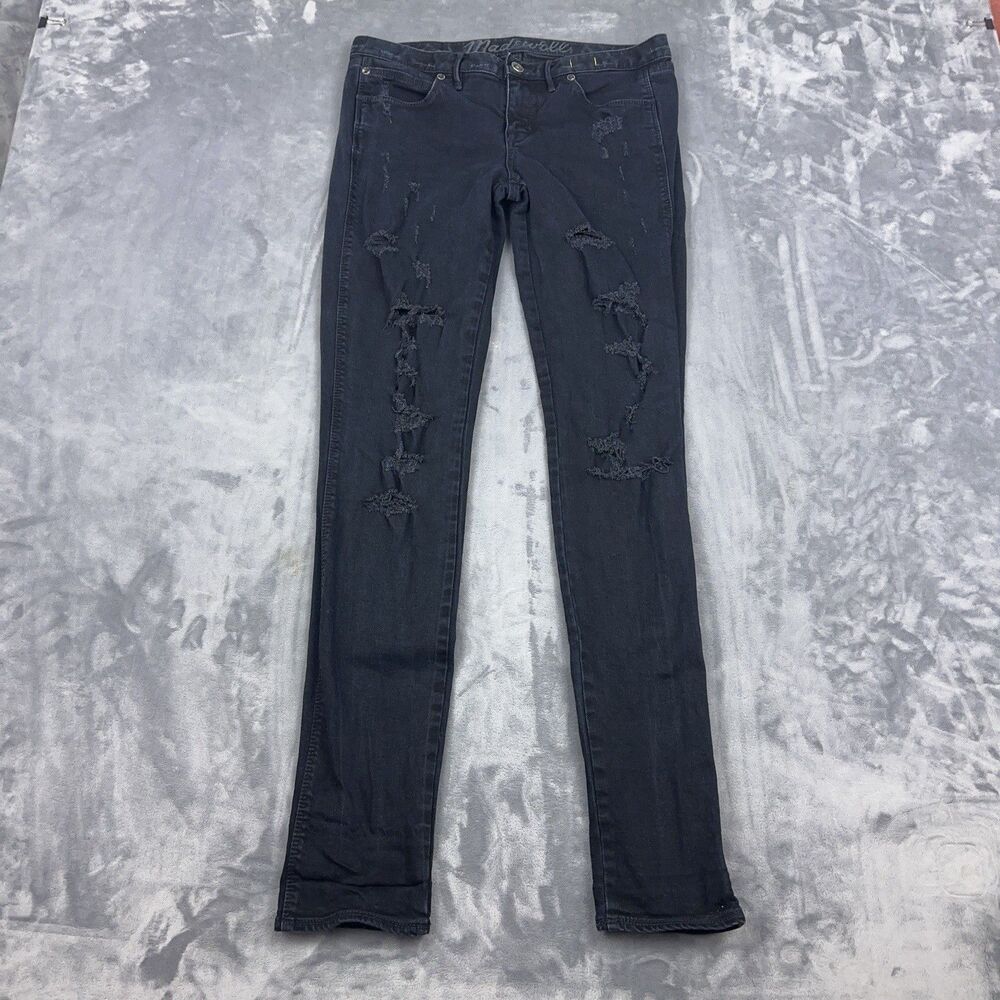 Madewell Jeans Womens Tag Sz 28X34 Actual 31X32 Blue Skinny Low Denim Distressed
